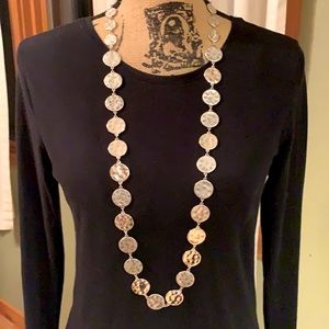 CHICO's Hammered Silver Tone Necklace